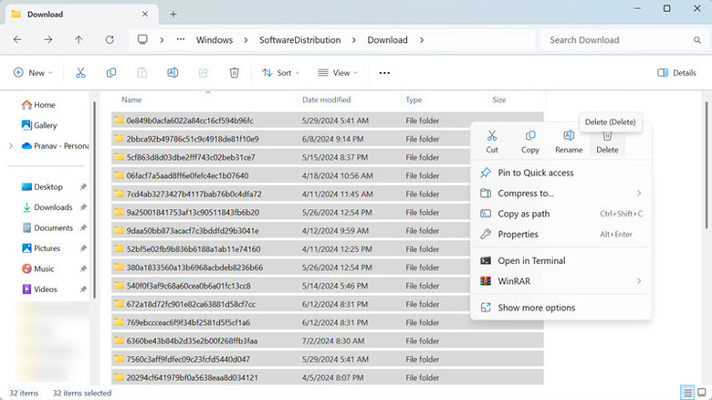 Delete content of SoftwareDistribution folder