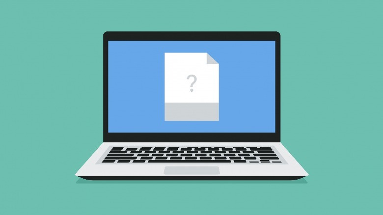 Unknown file icon on laptop