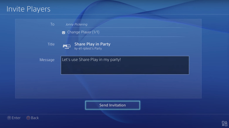 PS4 Share Play invite players