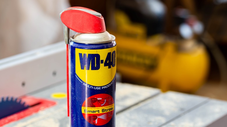 WD-40 can on table
