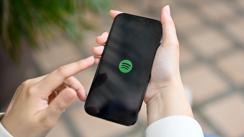 spotify app icon on smartphone