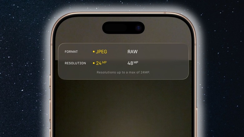 Resolution and format choice on iPhone,