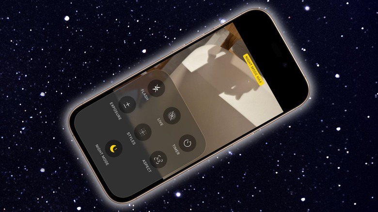 Night mode in iPhone camera app.