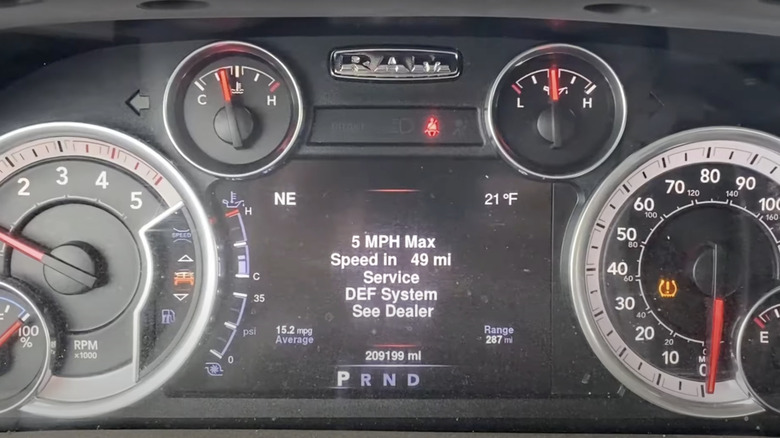 2016 Dodge Cummins Diesel Engine limp mode warning