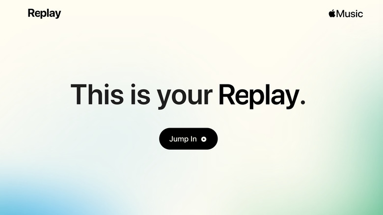 Screenshot of Apple Music monthly Replay home page