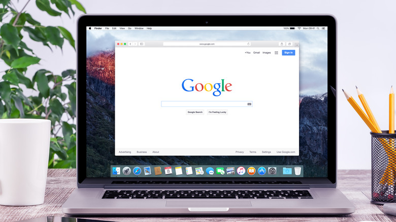 Safari browser open to Google