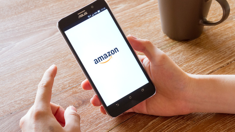 Amazon logo on smartphone screen