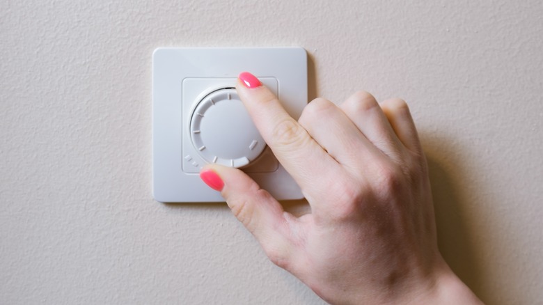 dimmer lever on wall