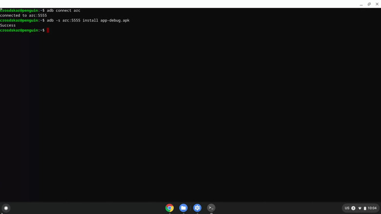 ADB debugging on Chromebook
