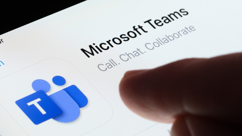 Microsoft Teams logo with a finger tapping it