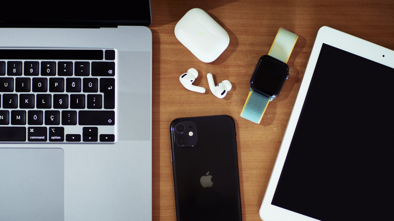 apple devices placed on desk