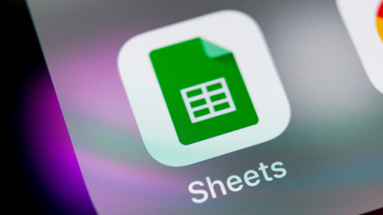 Google Sheets icon on smartphone