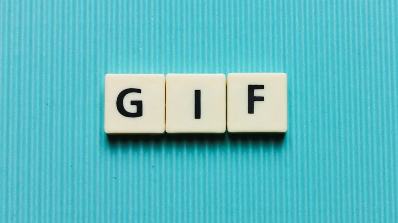 GIF made out of Scrabble blocks