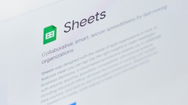 google sheets on laptop