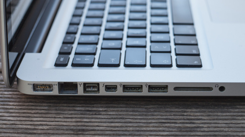 Image showing different ports of a laptop