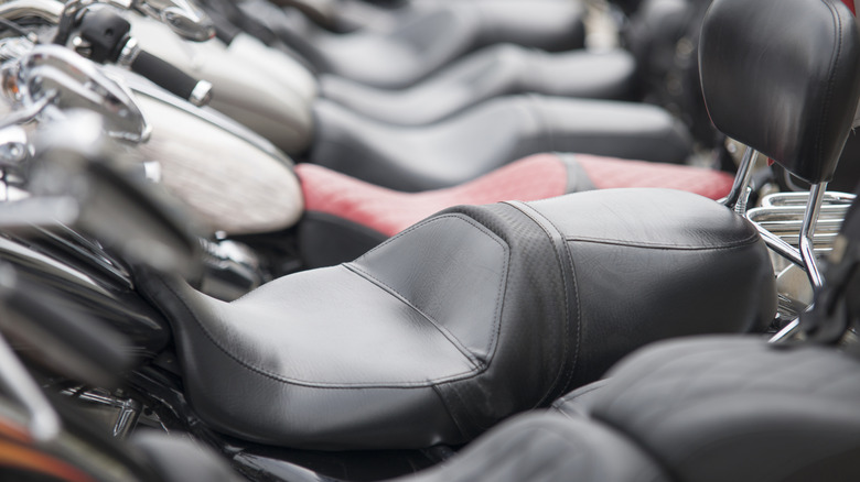 Motorcycles with various different seat shapes