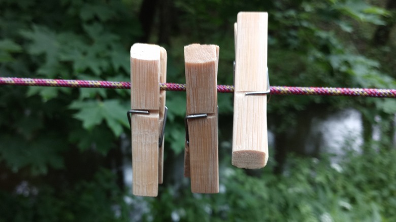 Wooden clothespins