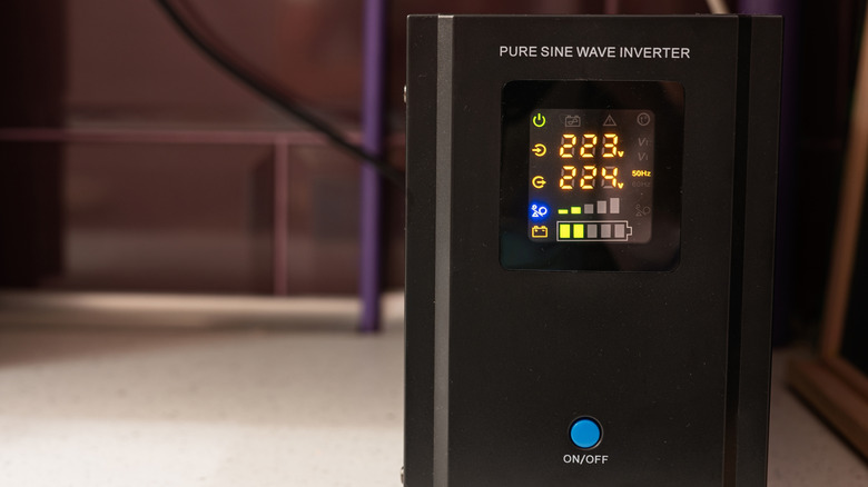 A sine wave inverter connected to an appliance