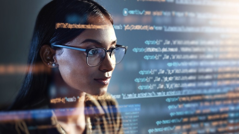 person looking at code illustration