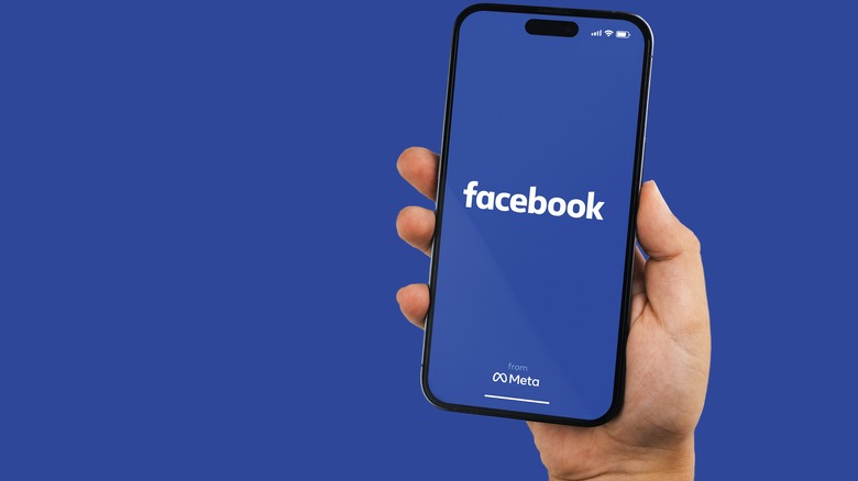 facebook app logo on smartphone