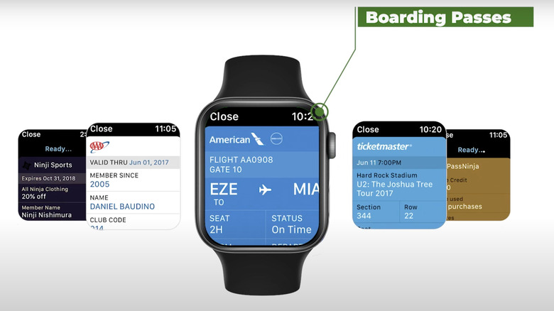Apple Watch with boardig pass