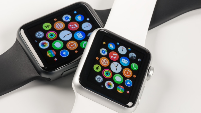 Black and white Apple Watches