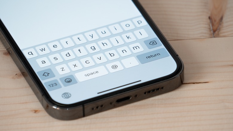 iPhone keyboard close up