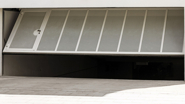 Modern Automatic Garage Gate with Entrance Door