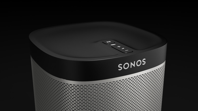 silver sonos speaker closeup