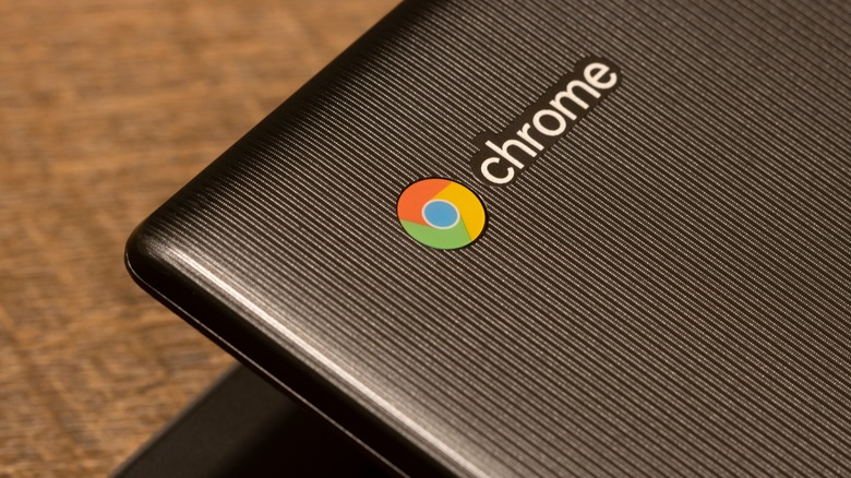 Chrome logo on Chromebook