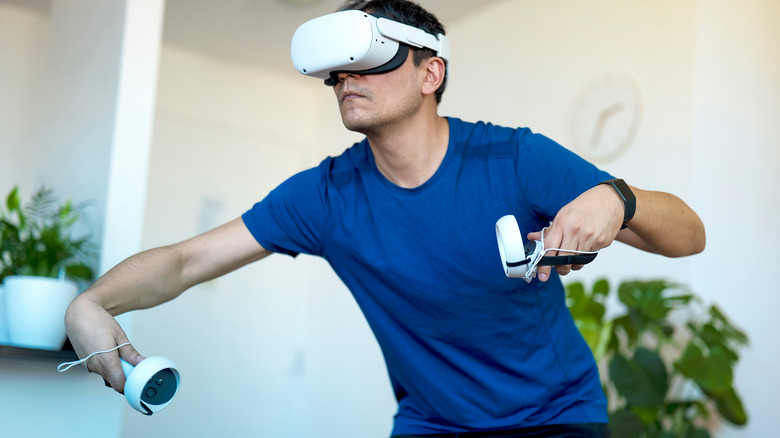 person using a vr headset