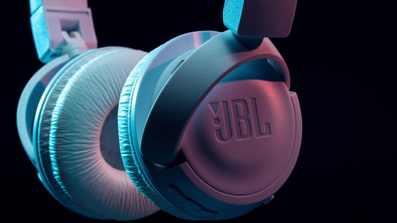 White JBL headphones