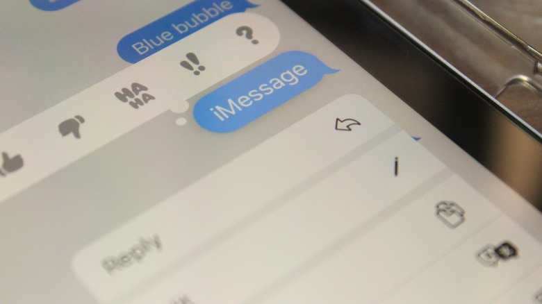 iMessage showing all six tapback reactions