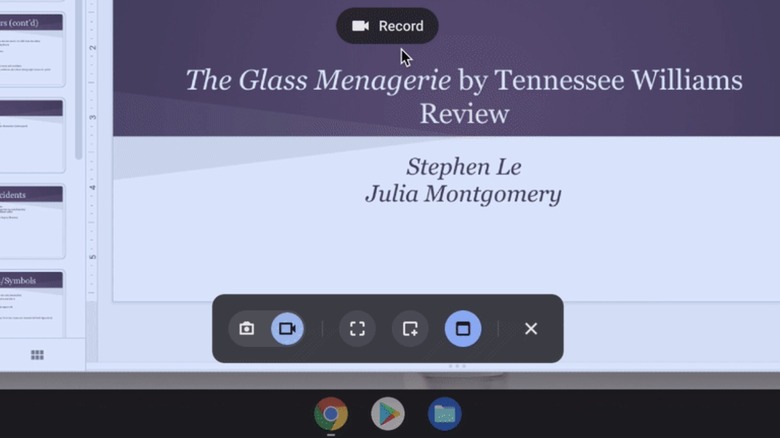 Chromebook screen recording tool