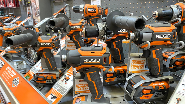 RIDGID power tools on display