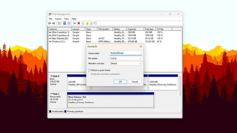 windows format sd card