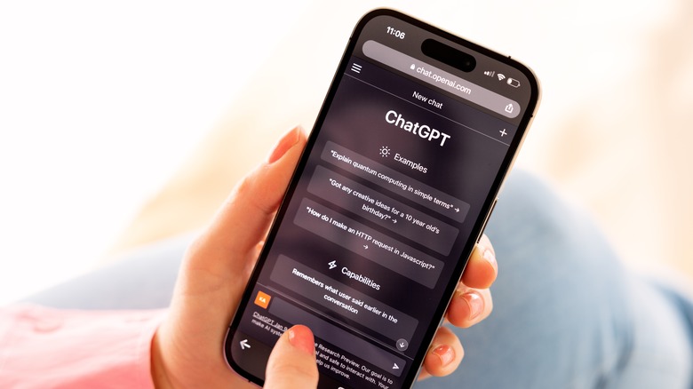 ChatGPT on iPhone screen