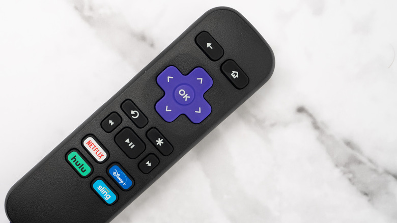 Roku simple remote closeup