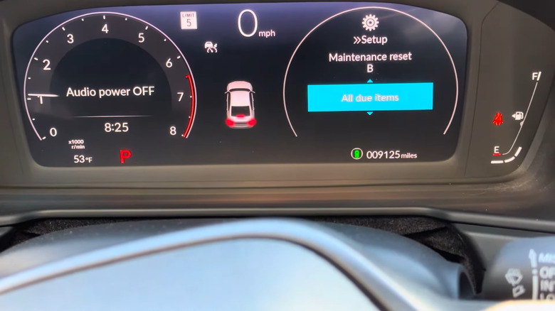 Resetting Honda Accord's oil life percent via information display