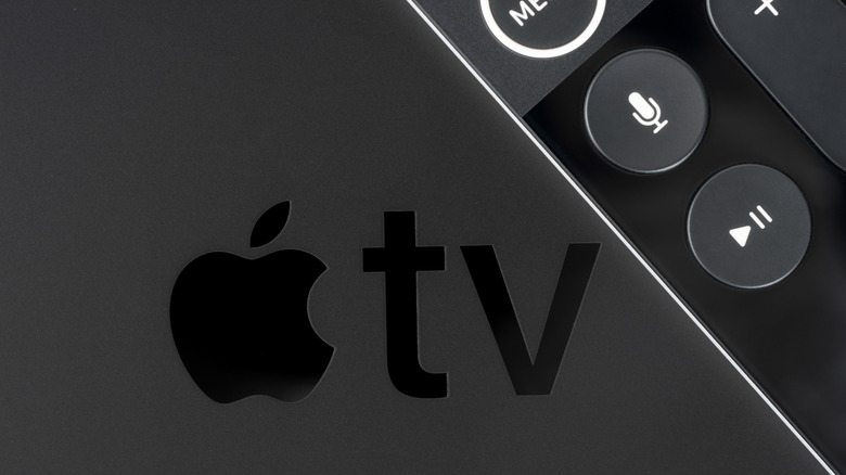 Apple TV box and remote