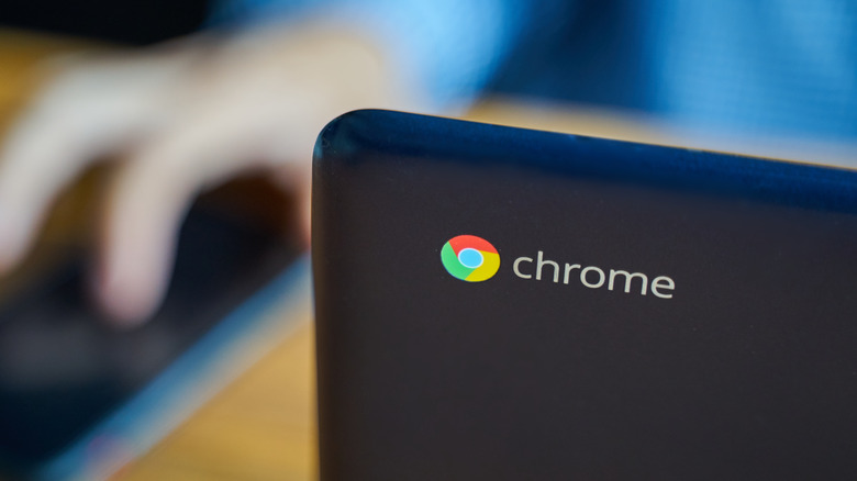 Chrome's mascot on a Chromebook