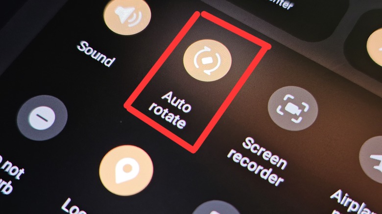Auto rotate in Android quick settings