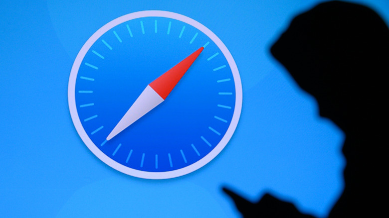 safari logo background man shadow