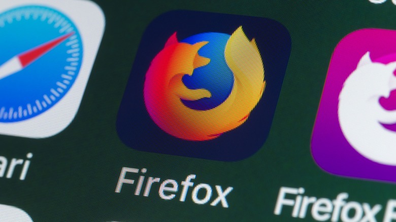 Mozilla Firefox logo on phone