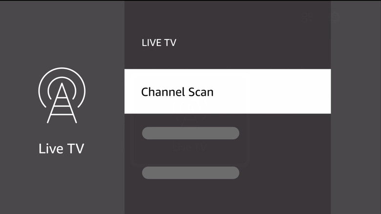 Illustration of Live TV Channel Scan menu