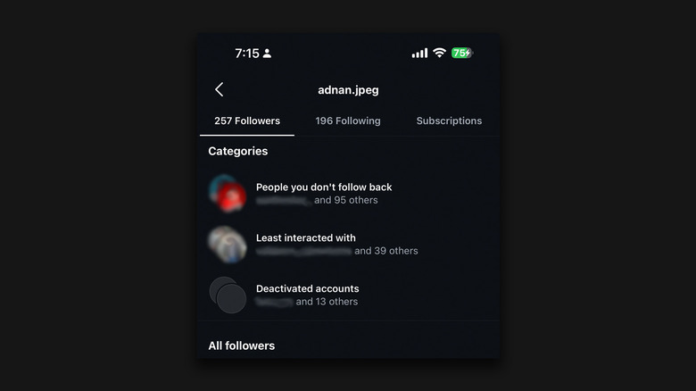Instagram suggestions for follower management