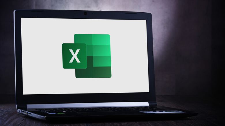 Microsoft Excel logo laptop