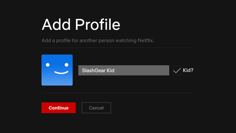 Netflix add kid profile