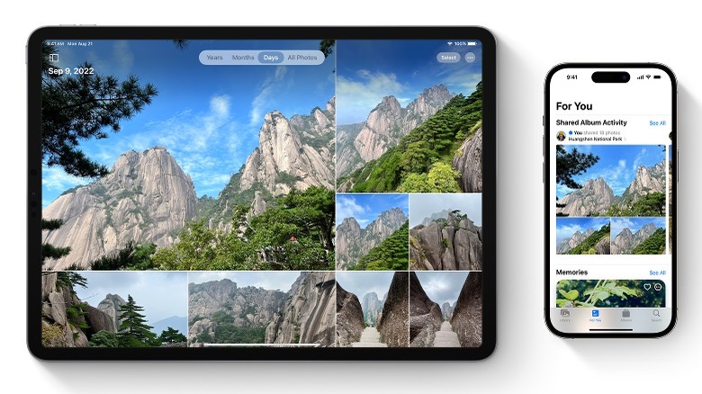 iPad and iPhone displaying an album