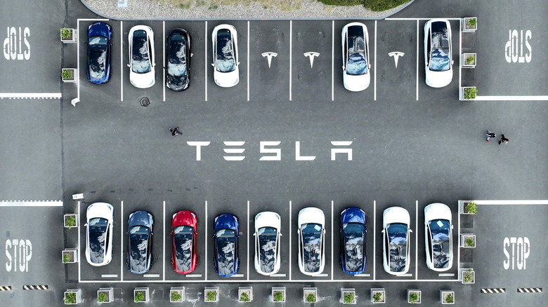 Tesla parking lot